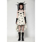 Dark in Love Zosia Punk Gothic Butterfly Embroidered Lace Dress in Beige