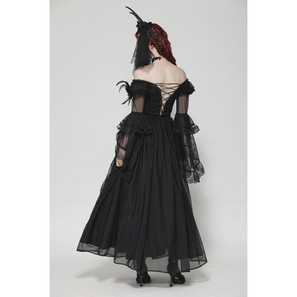 Dark in Love Millicent Black Tulle Feather Fantasy dress
