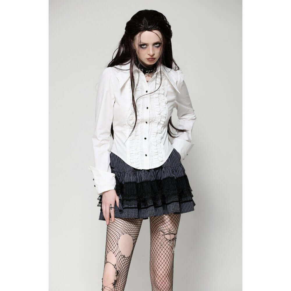 Dark in Love Queeny Gothic Demon White Shirt