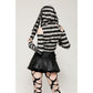 Dark in Love Xianne Prison Bunny Striped Hooded Crop Top