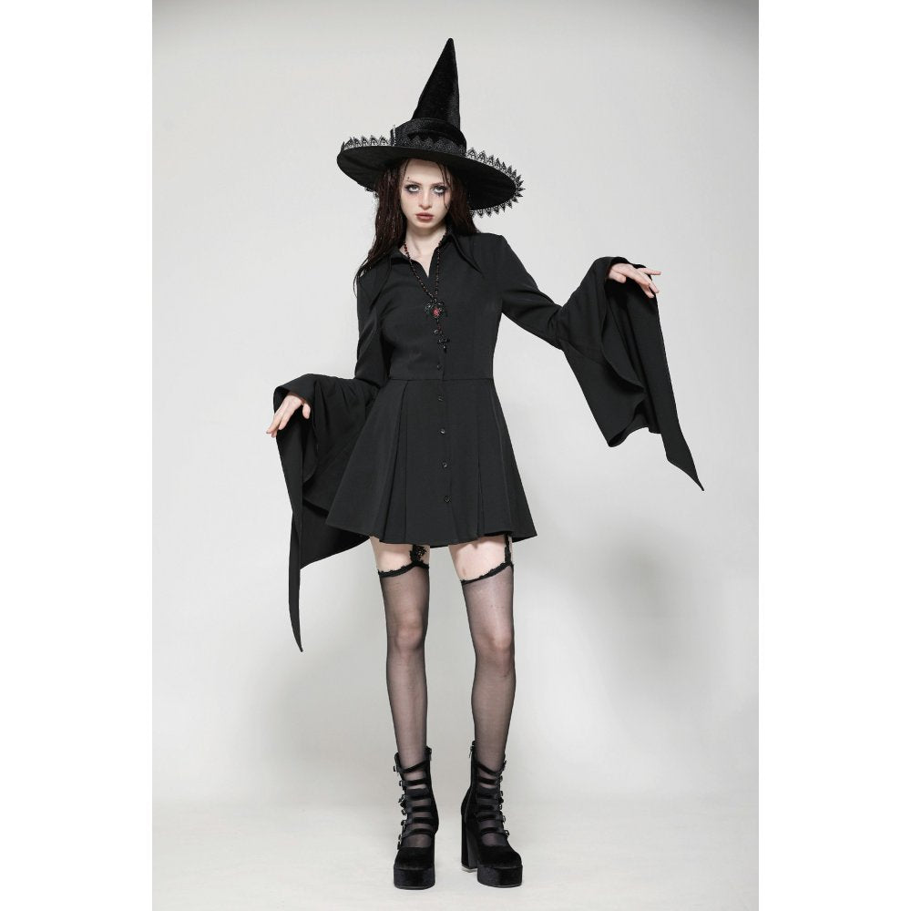 Dark in Love Darya Witchy Bell-Sleeve Shirt Dress