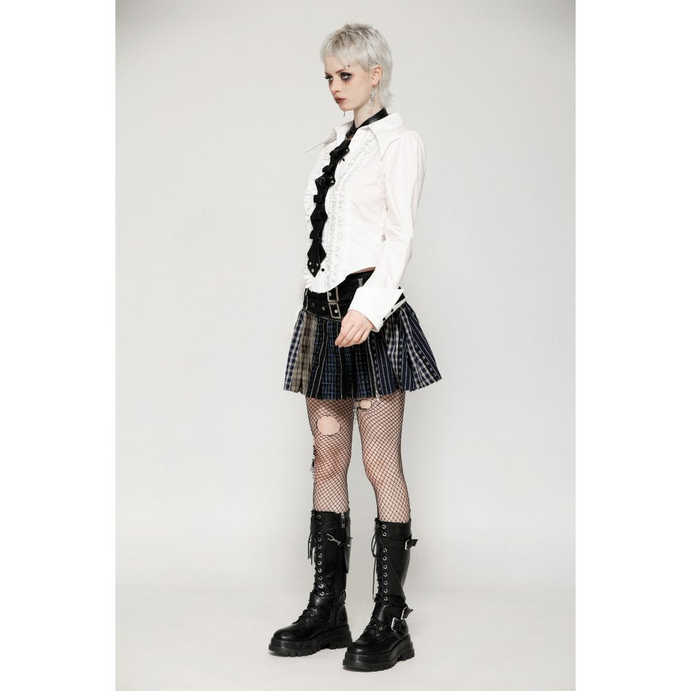 Dark in Love Kaia Skeleton Punk Leather Bow Tie