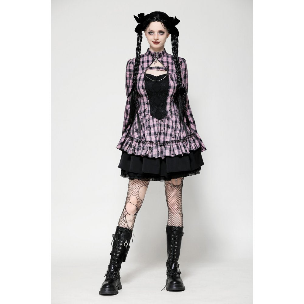 Dark in Love Ellery Big Pink Butterfly Doll Bell-Sleeve Dress