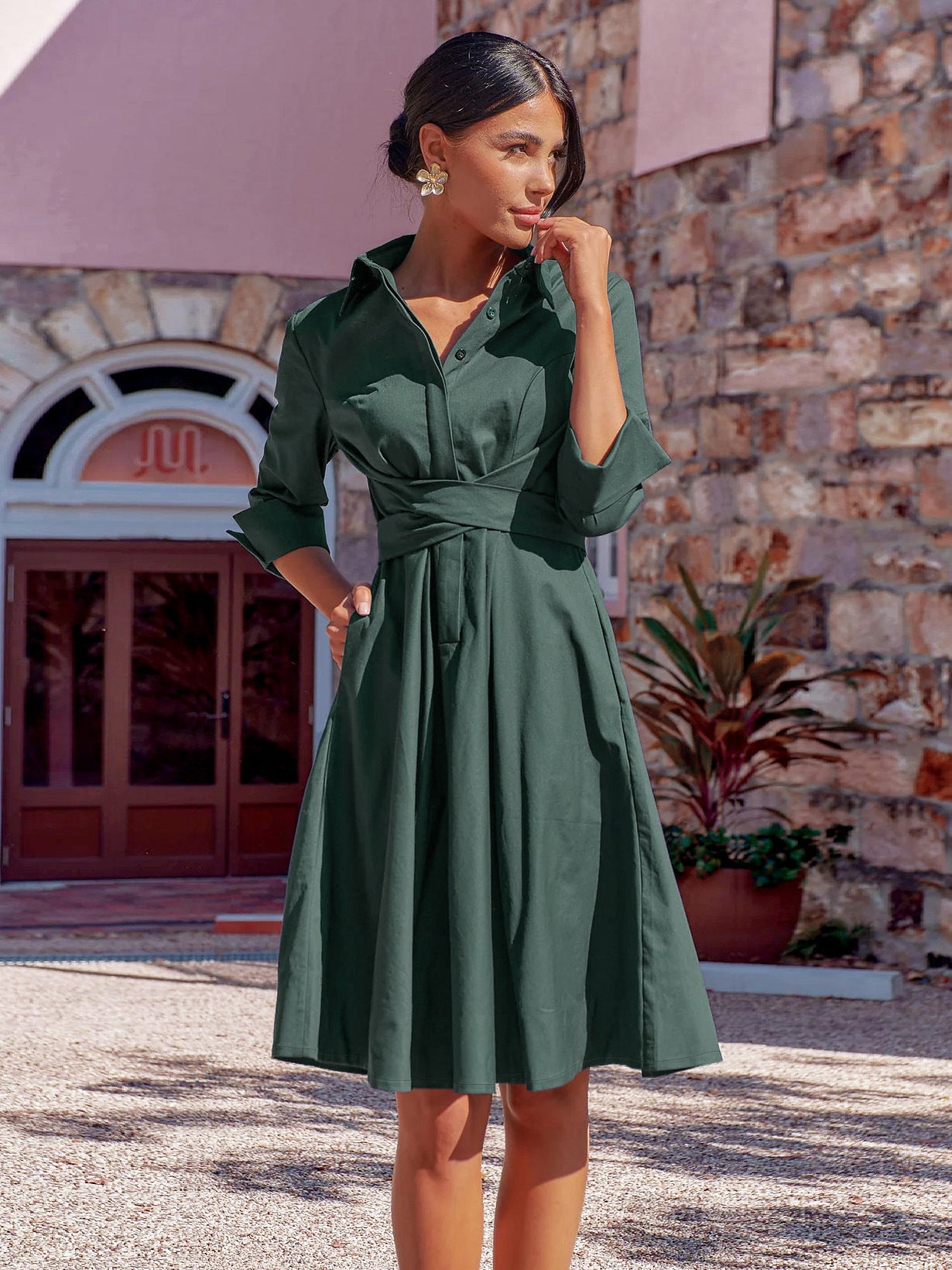 Vireous Timeless Elegant Shirt Dress, Spring and Autumn Collection