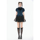Dark in Love Gothic Academy-Striped Puff-Sleeve Blouse