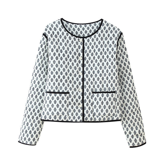 Luxury Monogramme Women's Quilted Long-Sleeve Jacket