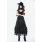 Dark in Love Vintage Gothic Lace-Layered Maxi Skirt