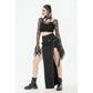 Dark in Love Morana Mesh Crochet-Knit Bell Sleeve Crop Top