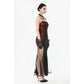 Dark in Love Lilith Red and Black Mesh Panel Goth Gown