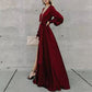 Vireous Long Sleeve Elegant Crossover 'Celtic' Long Dress