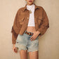 Vireous Women's Faux Suede Long Sleeve Tassel-Trimmed Casual Jacket