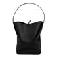 Vireous Minimalist-Style Leather Large Capacity One-Shoulder Bucket Bag