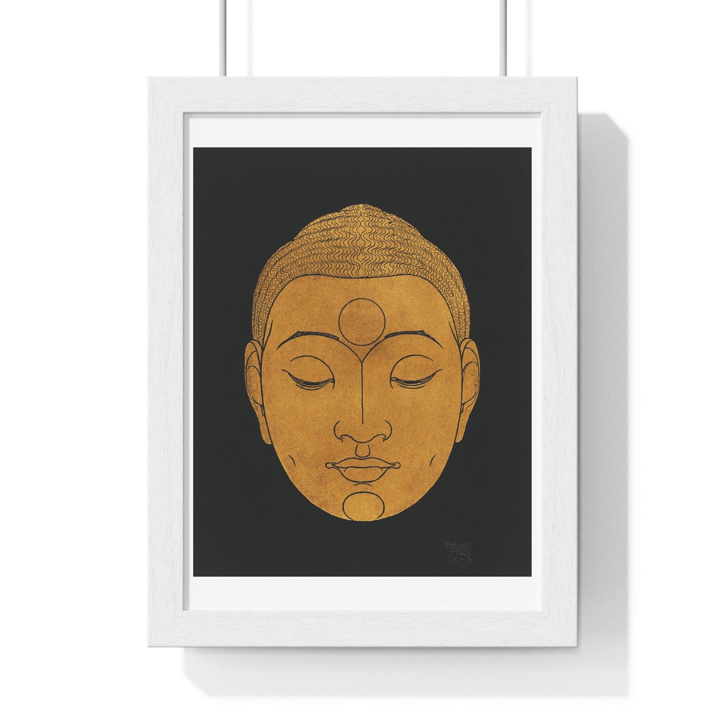 Head of Buddha (1943) by Reijer Stolk, from the Original, Framed Art Print