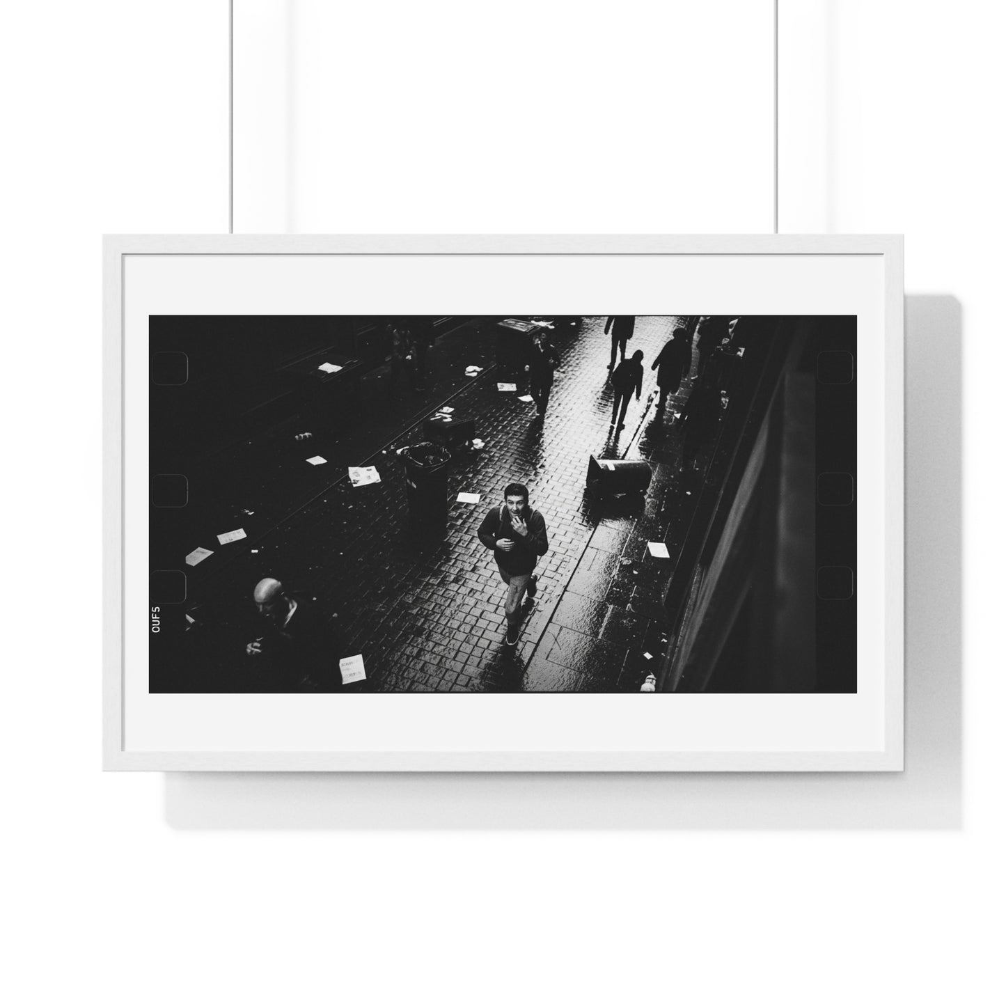 Black and White Photography, High-Contrast Cityscape III 'Designed by AI' Framed Print