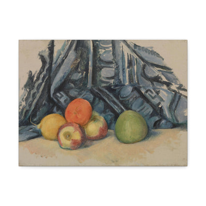 Apples and Cloth 'Pommes et Tapis' (1893–1894)  by Paul Cézanne, Canvas Print from the Original Oil on Canvas