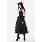 Dark in Love Gothic Satin Lace Tiered Dress