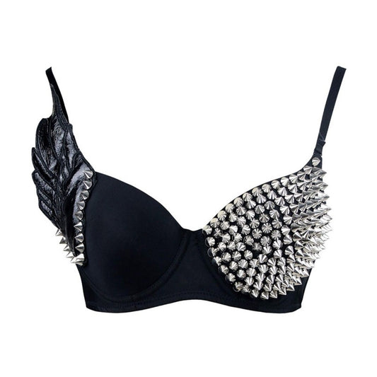 Women's Punk Rivet Bra, Nightclub Stage Wear