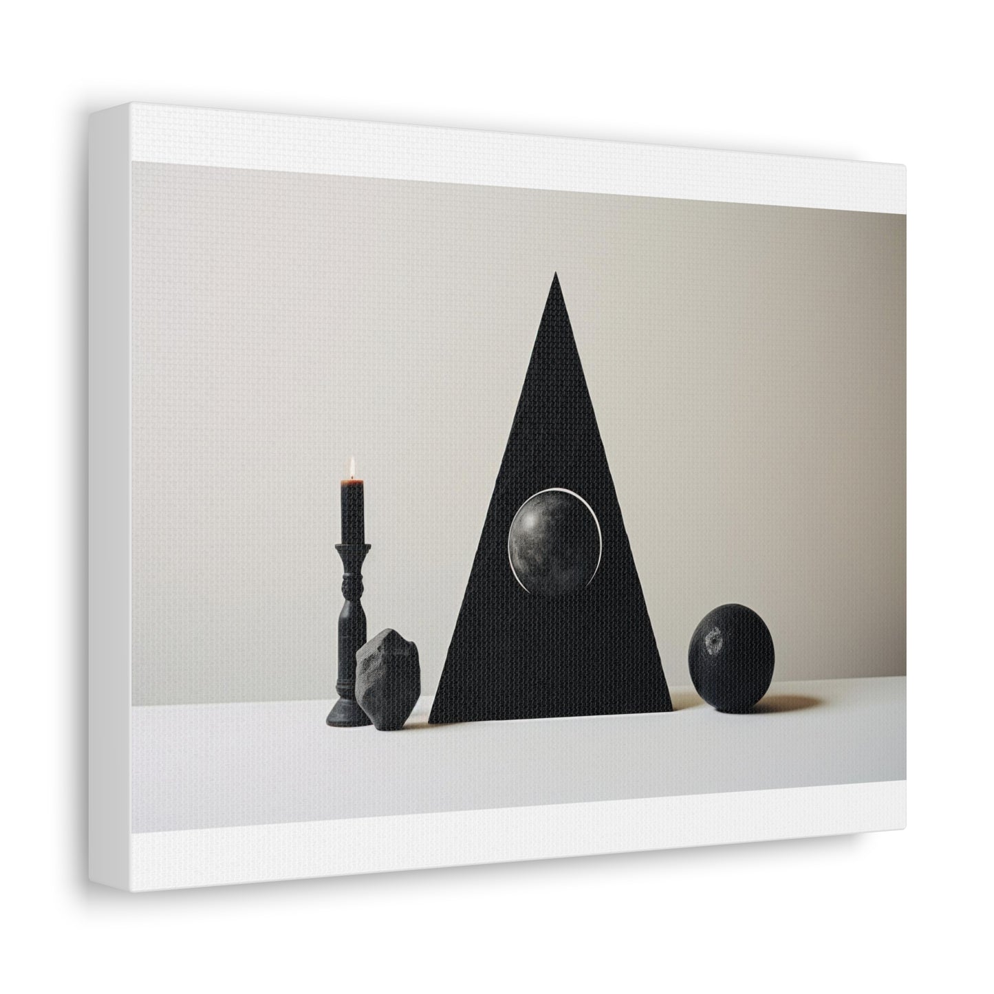 Candlestick Triangle Cricket Sports, Esoteric Art Print 'Designed by AI' on Satin Canvas