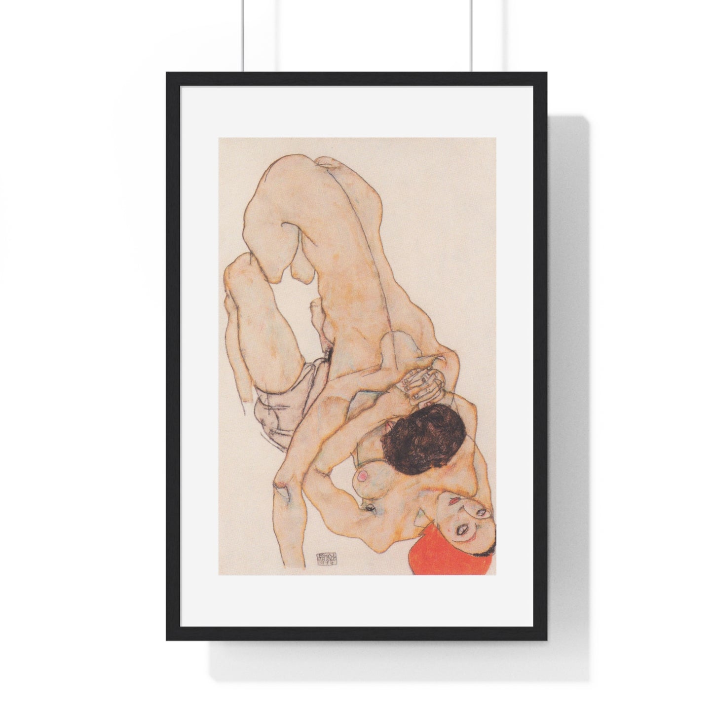 Lesbisches Liebespaar (1914) 'Lesbian Lovers' by Egon Schiele Art Print from the Original Watercolour