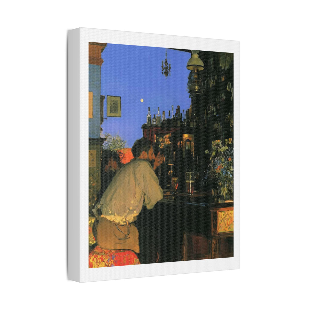 Café Art IV, Print on Satin Canvas, Stretched