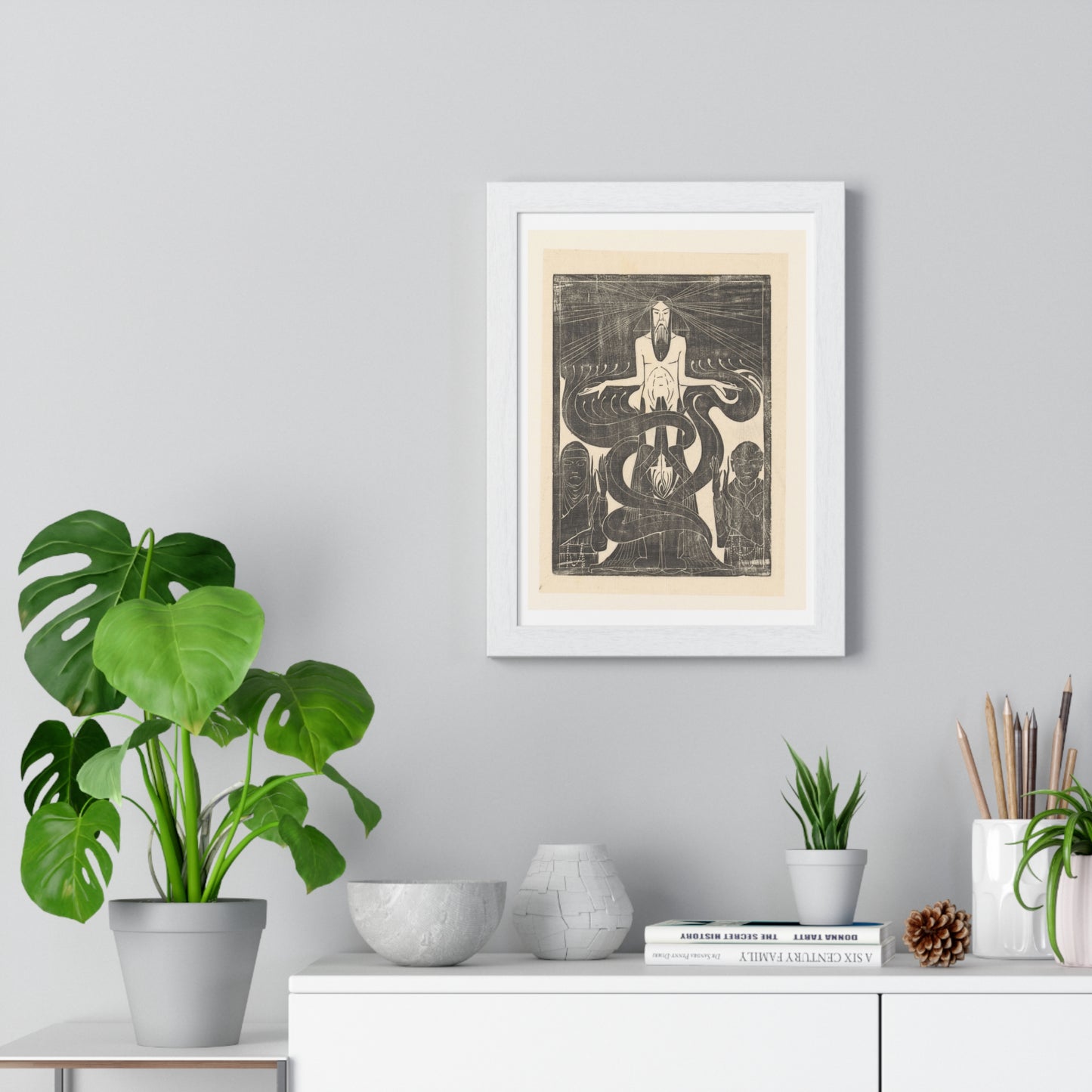 Argonauten Manlijk en Vrouwlijk Vuur (1894) by Karel Petrus Cornelis de Bazel, from the Original, Framed Art Print