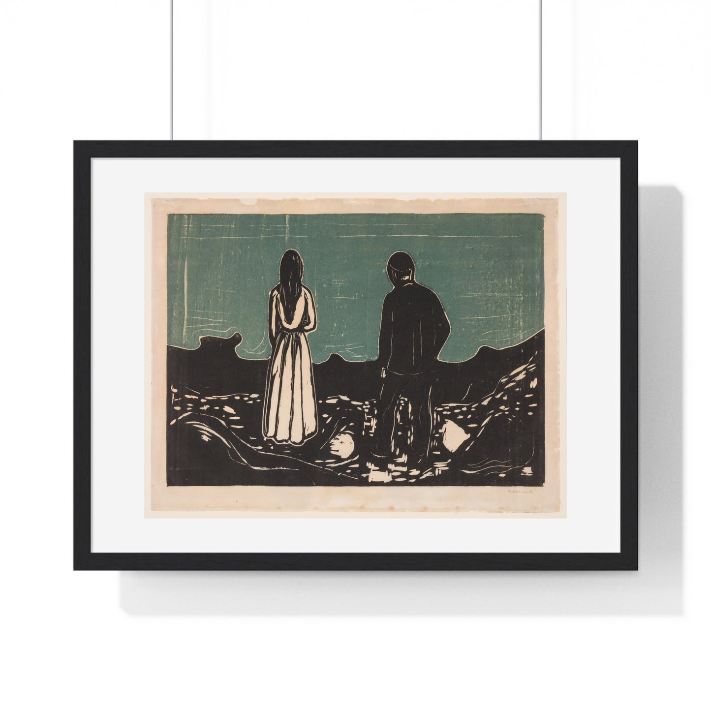 Two People. The Lonely Ones (1899) by Edvard Munch, from the Original, Framed Print