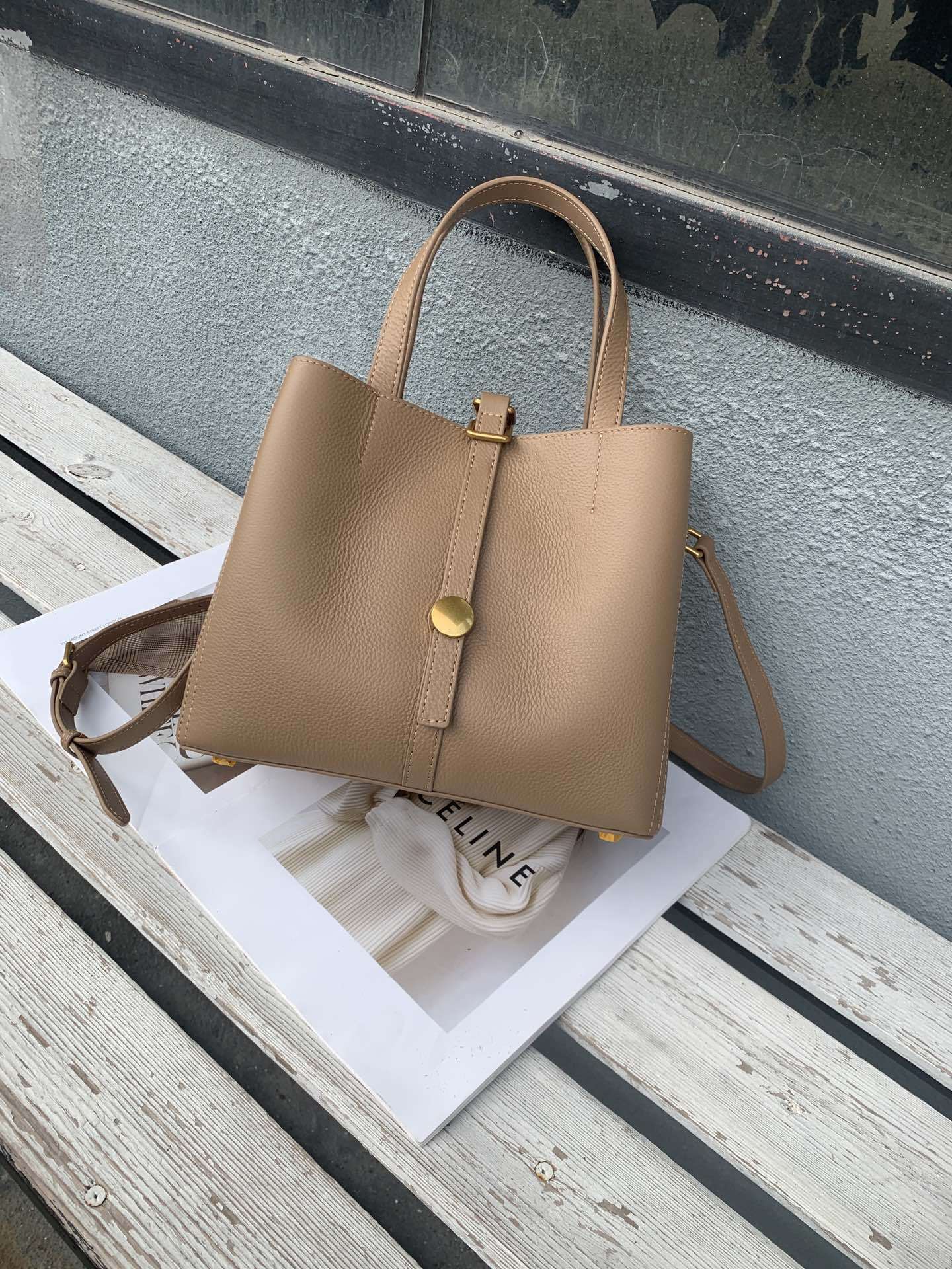 Vireous First Layer Cowhide Tote Genuine Leather Women's Bag