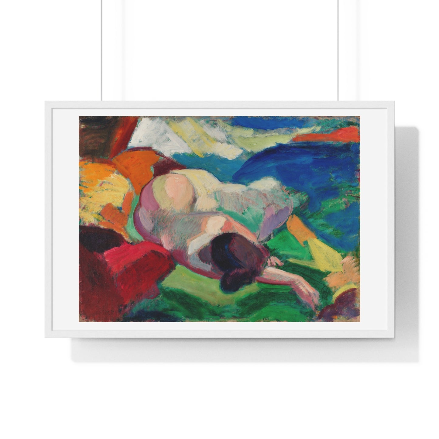 Naked Woman Posing Sensually 'Nude' (1915–1916) by Carl Newman, from the Original, Framed Art Print