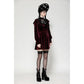 Dark in Love Verity Burgundy Velvet Dress with Black Gothic Lace