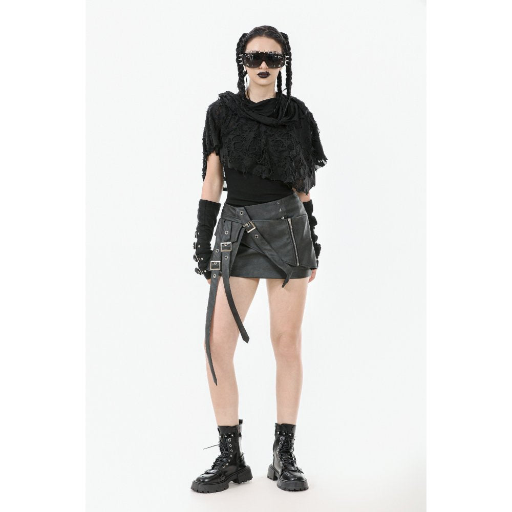 Dark in Love Nyx Distressed Shredded Hooded Poncho