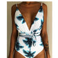One-Piece Swimsuit Backless Monokini, Tropical Designs