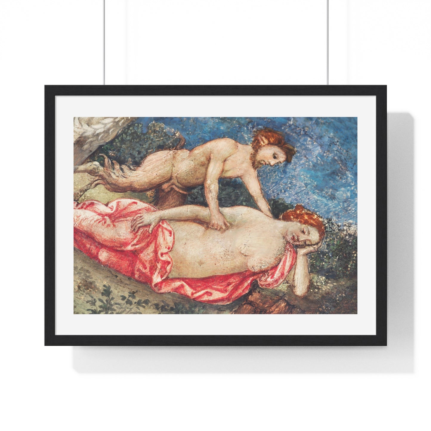 Nude Renaissance Art 'Jupiter and Antiope' (1509) by Bernardino Pinturicchio, from the Original, Framed Art Print