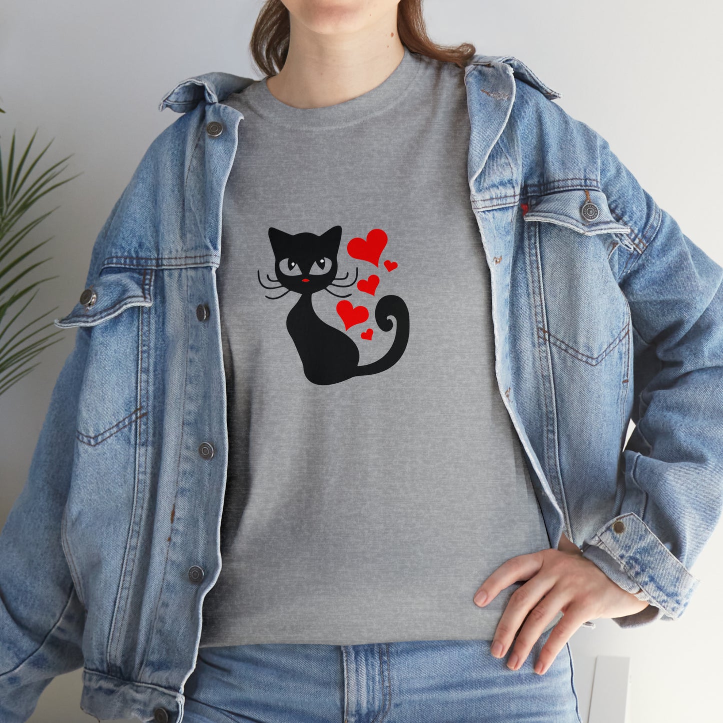 Love Cat Design Fashion T-Shirt