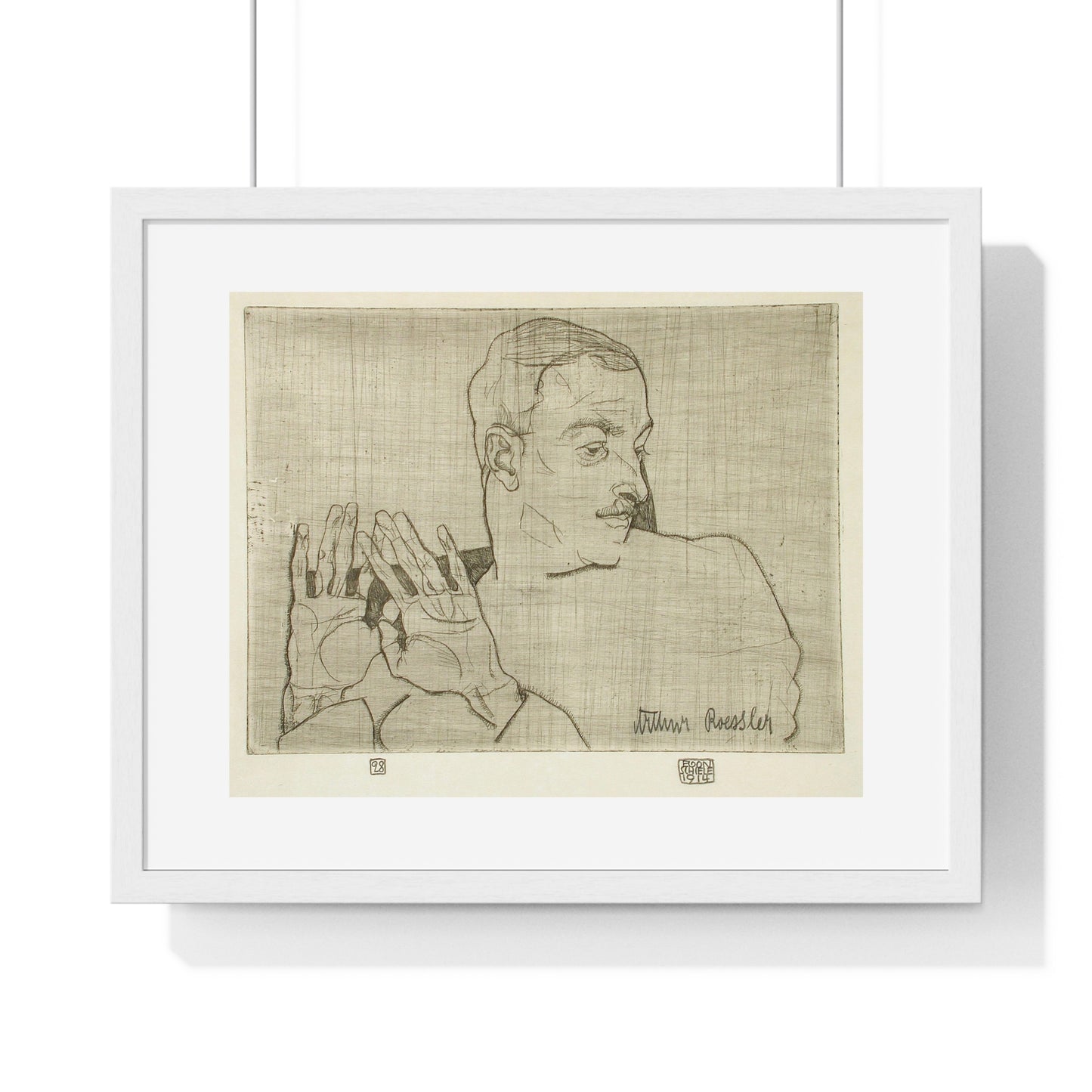 Portrait of Arthur Roessler (1922) by Egon Schiele, from the Original, Framed Art Print