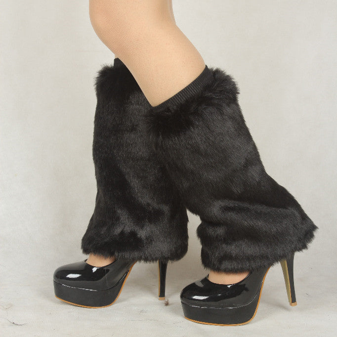 Faux Rabbit Fur Winter Women's Leg Warmers