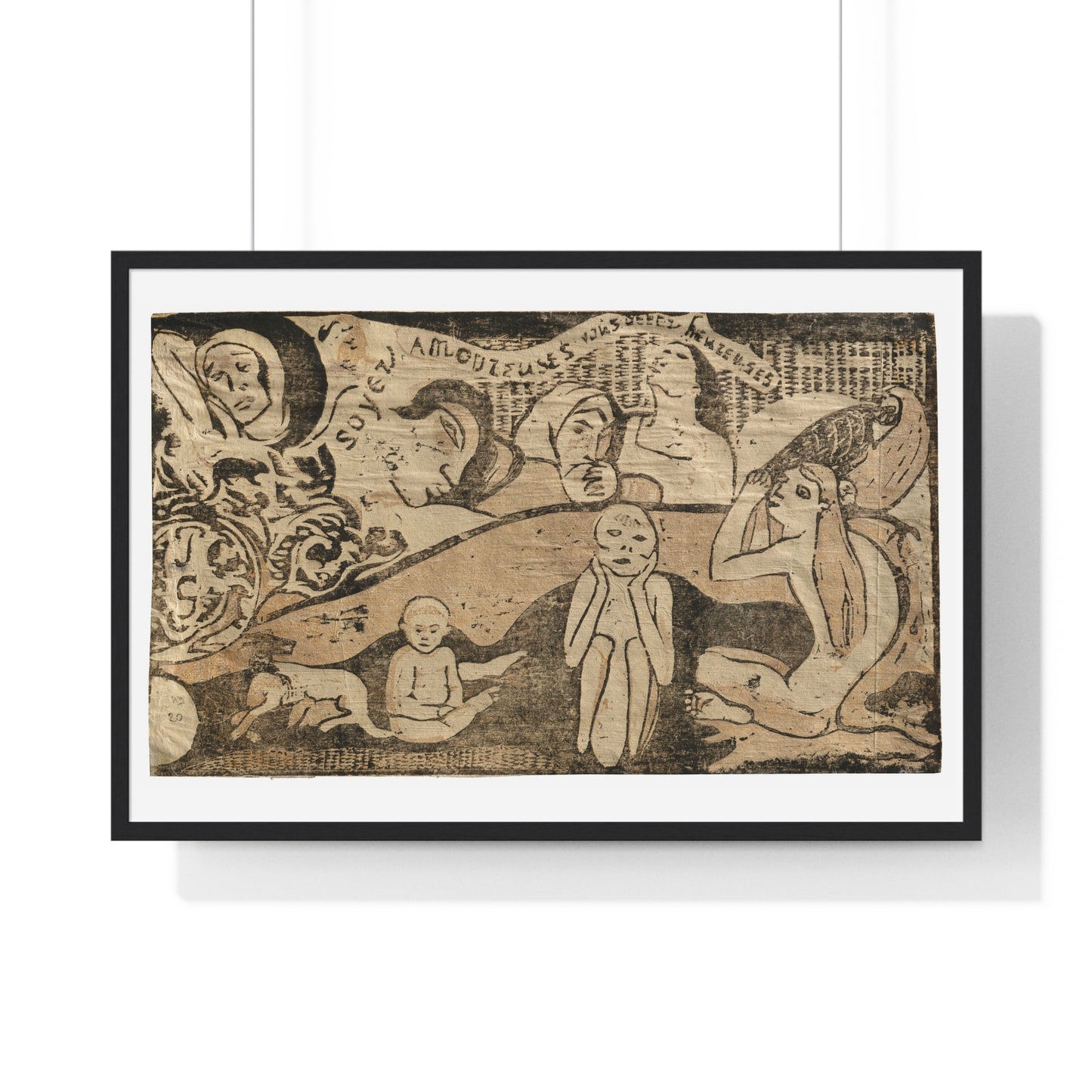 Soyez Amoureuses, Vous Serez Heureuses (Be Loving, and You Will be Happy), from the Suite of Late Wood-Block Prints by Paul Gauguin