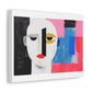 Minimal Simple Male Portrait Abstract Painting 'Designed by AI' Art Print on Canvas