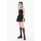 Dark in Love Crimson Shadow Layered-Lace Cake Dress