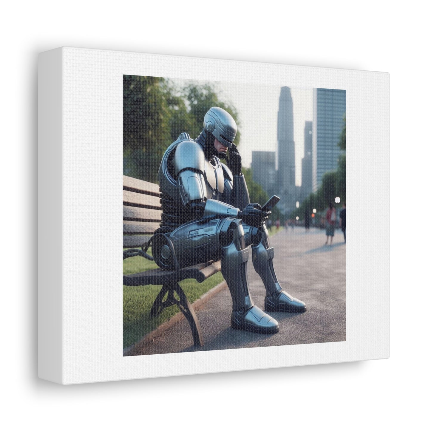 Robocop is Going Through Some Difficult Stuff Right Now 'Designed by AI' Art Print on Canvas