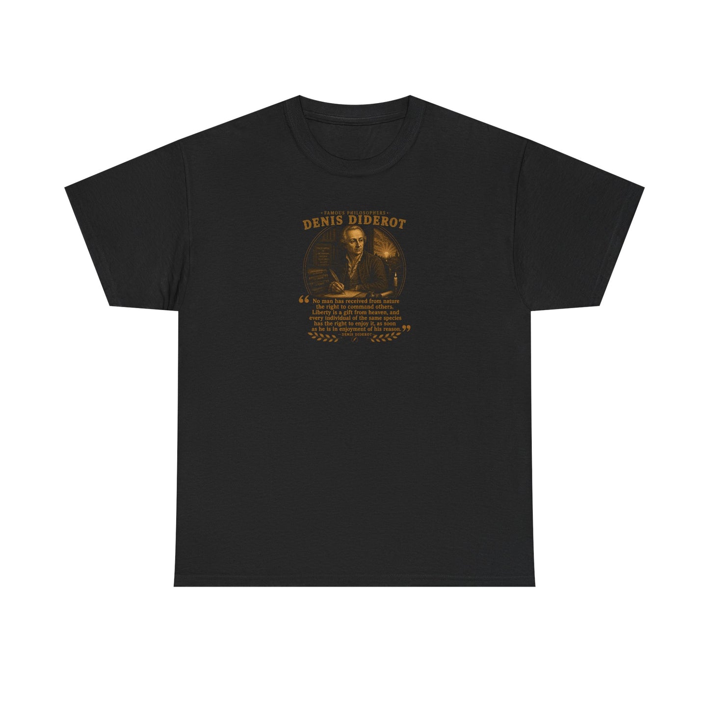 Denis Diderot on Liberty, Philosophy Tribute T-Shirt