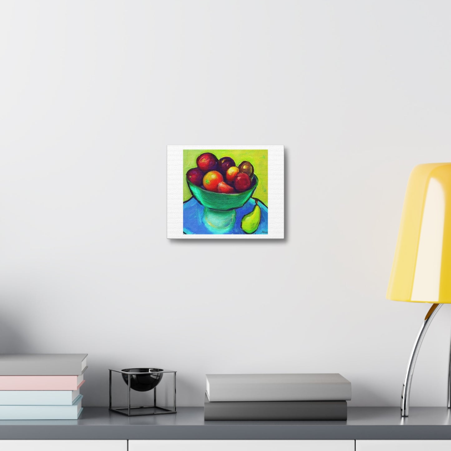 Bowl Of Fruit Impressionist Style Art Print 'Designed by AI' on Satin Canvas