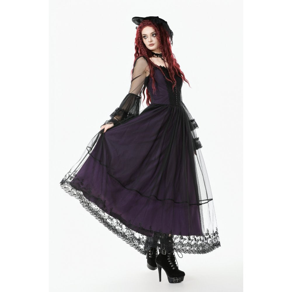 Dark in Love Lilith Bell-Sleeve Gothic Maxi Dress