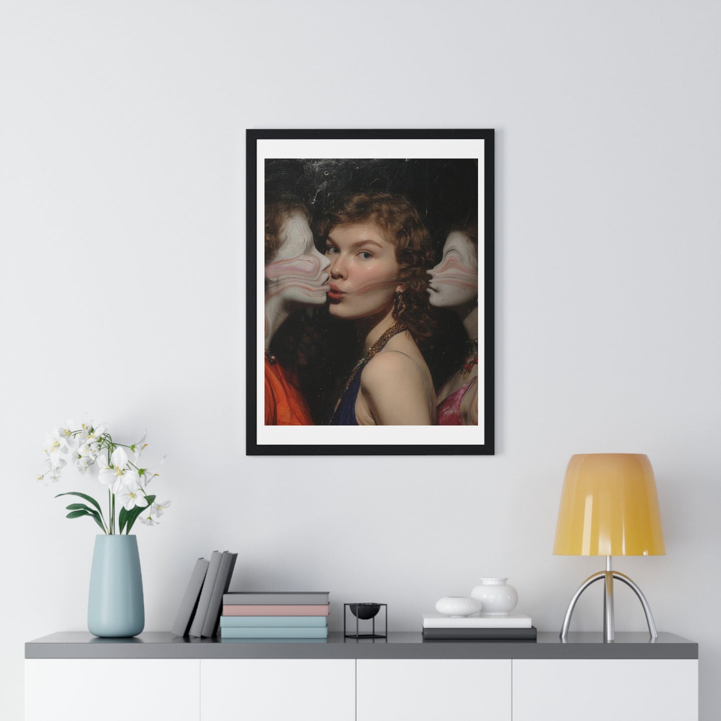 First Love Yourself, Portait Art 'Designed by AI', Framed Art Print