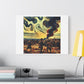 War in the Style of Edvard Munch 'Designed by AI' Art Print on Canvas