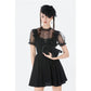 Dark In Love Victoria Black Lace Bow Mini Handbag