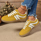 Lace-Up Round Toe Sneakers, Fashion Sports Slip-On Casual Flats