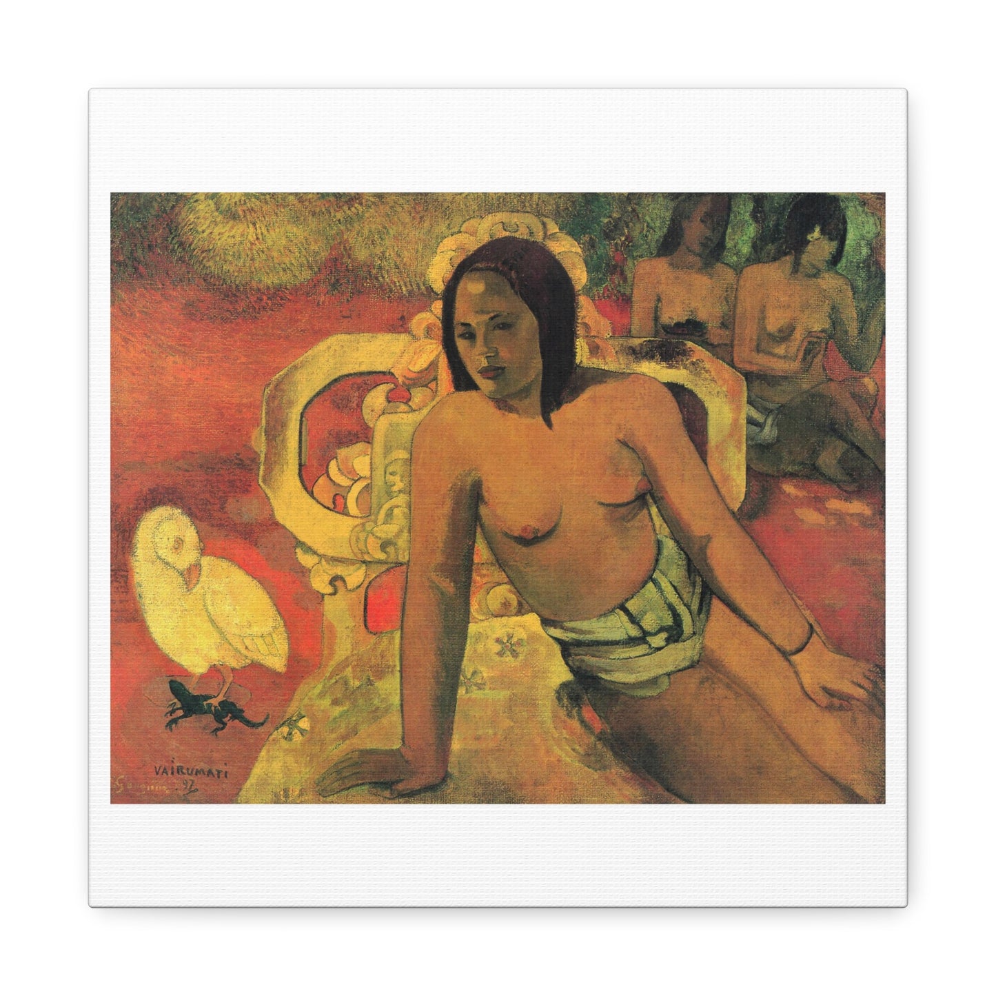 Vairumati (1892) by Paul Gauguin, Art Print from the Original on Satin Canvas