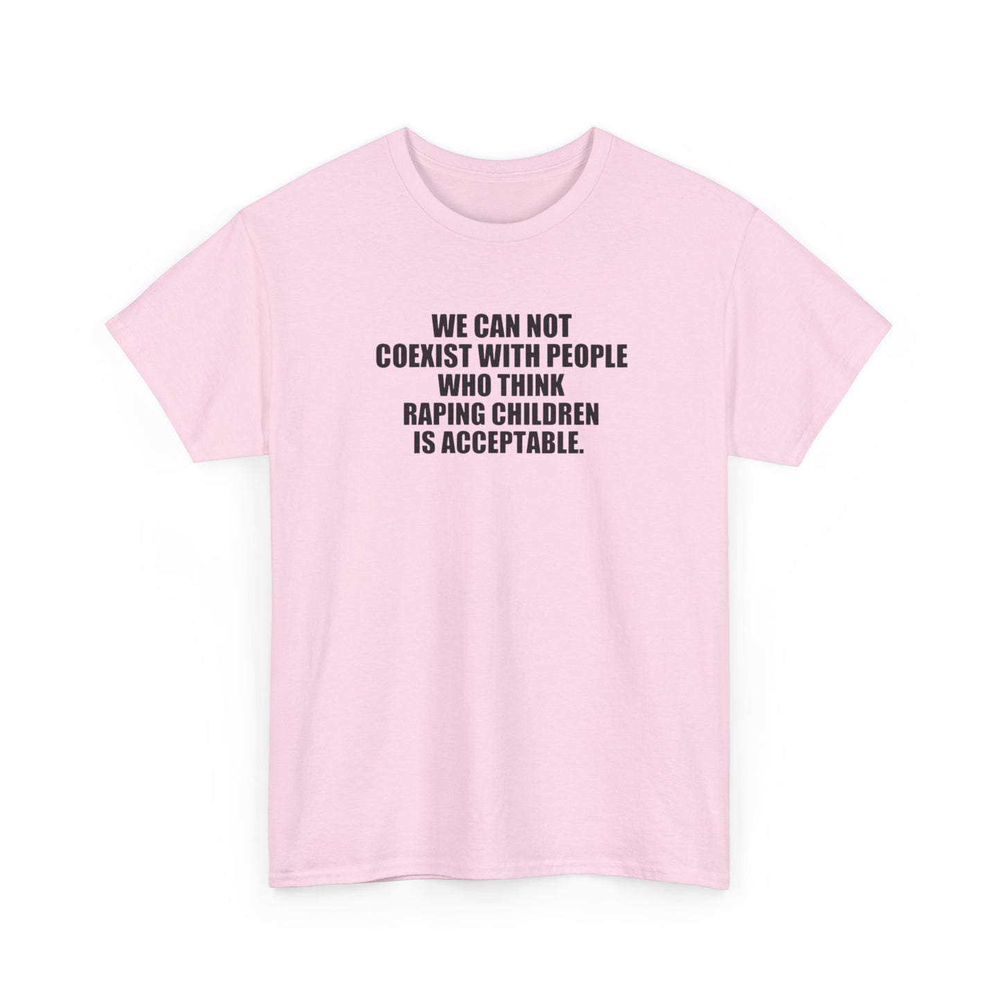 We Cannot Co-Exist with People Who Think Raping Children is Acceptable, Politics T-Shirt