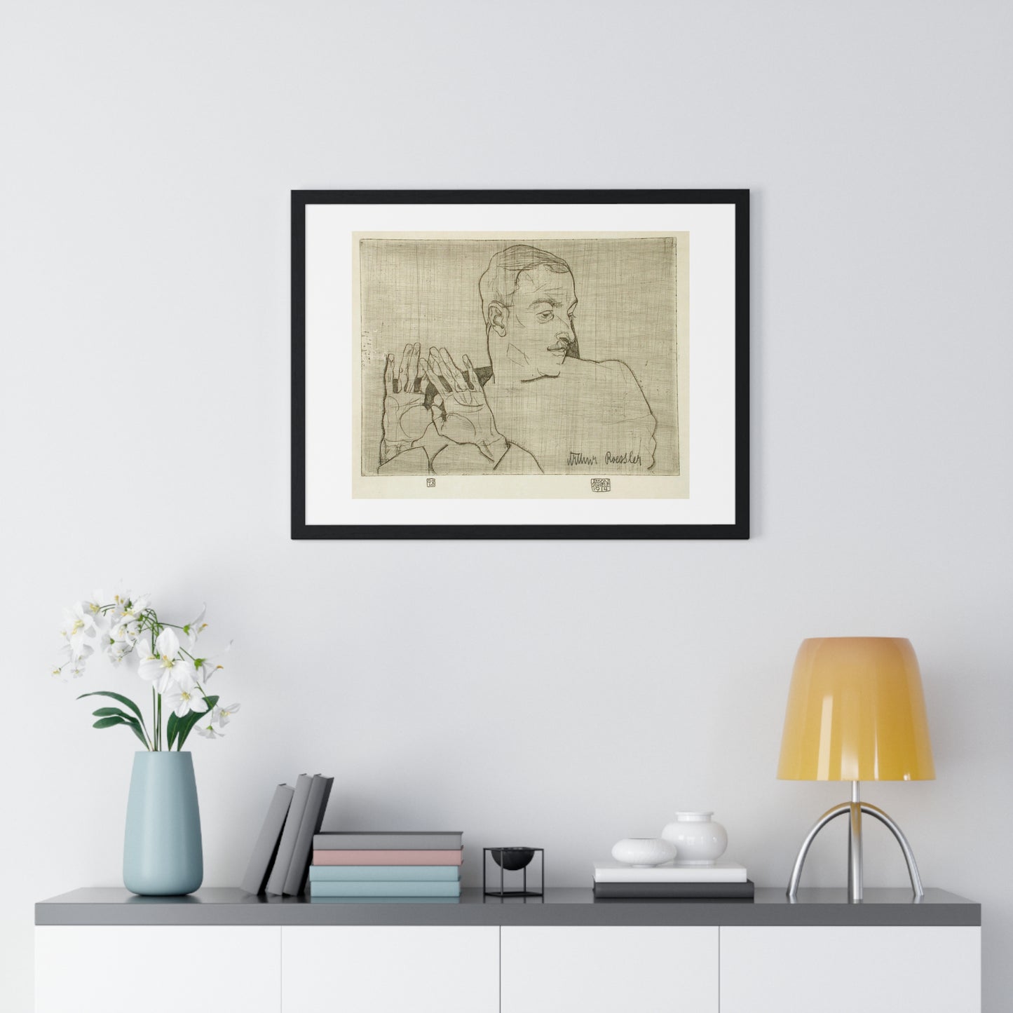 Portrait of Arthur Roessler (1922) by Egon Schiele, from the Original, Framed Art Print