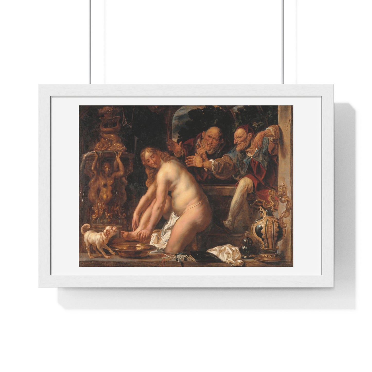 Susanna and the Elders (1653) by Jacob Jordaens, from the Original, Framed Art Print